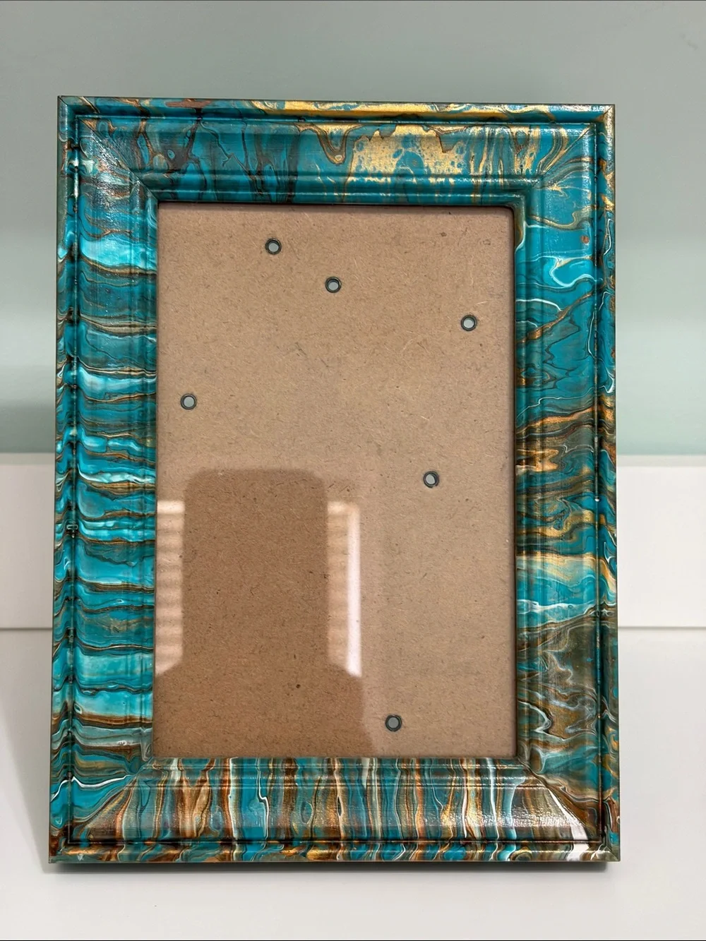 Turquoise Marbleized Photo Frame